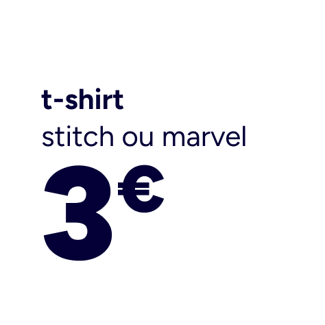 t-shirt marvel & stitch à 3€