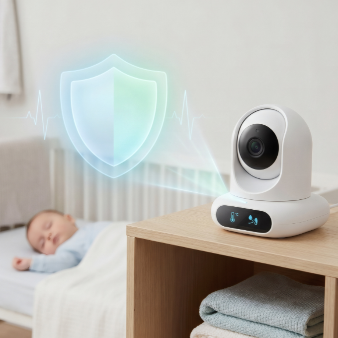 bébé qui dort surveillé par une caméra babyphone