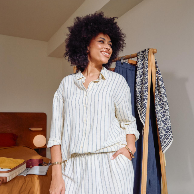 Haut à rayures femme tendance printemps