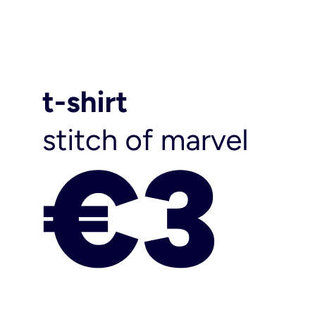 t-shirt marvel & stitch à 3€